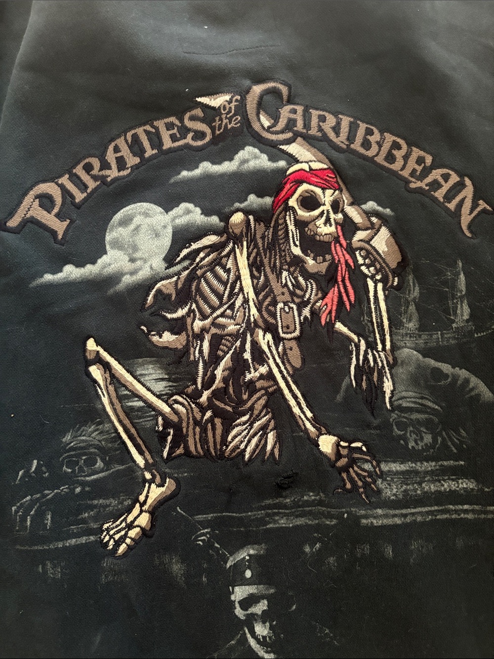 Disney Pirates of the Caribbean Black Jacket with Red Bandana Accent